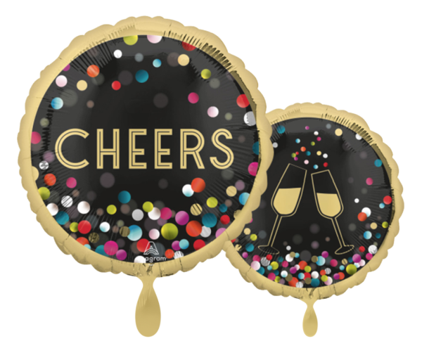 Folienballon - Cheers, Sektgläser - ø 43cm